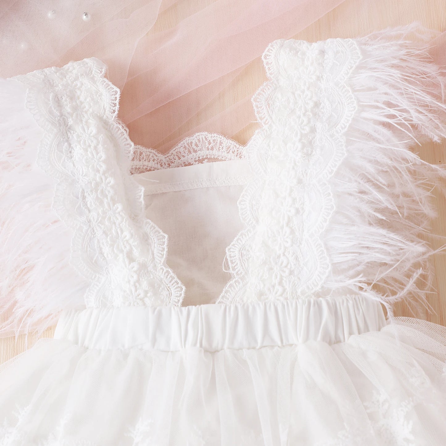 Lace Feather Princess Dress