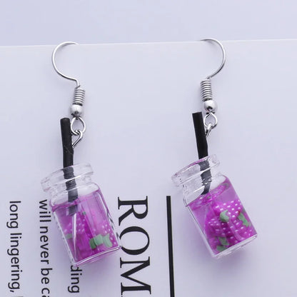 Violet Butterfly Charm Earrings