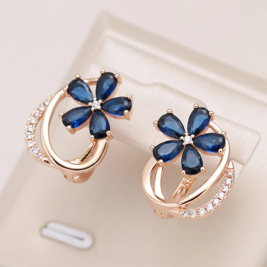 Rose Gold Zircon Earrings