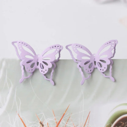 Violet Butterfly Charm Earrings