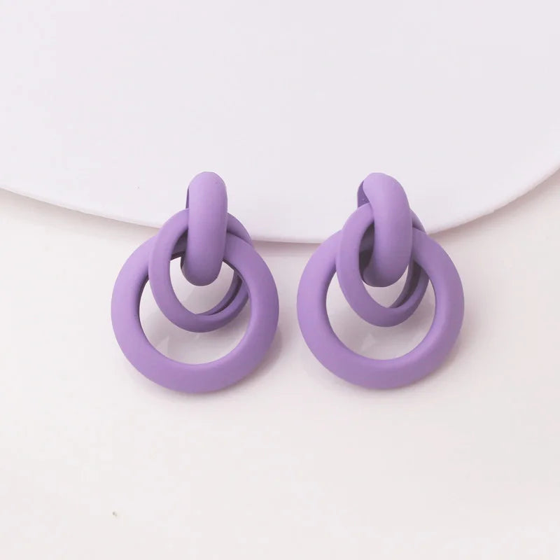 Violet Butterfly Charm Earrings