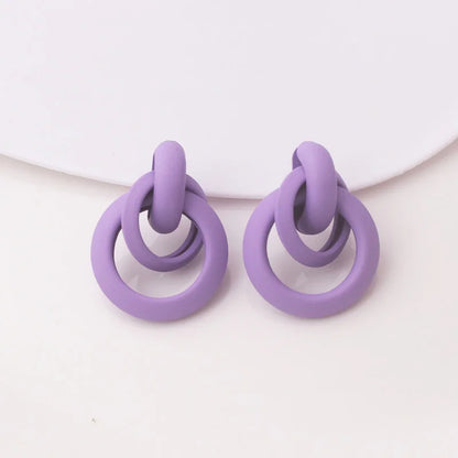 Violet Butterfly Charm Earrings
