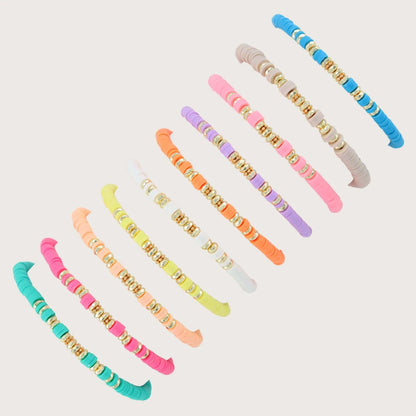 Gold Accent Heishi Bracelets