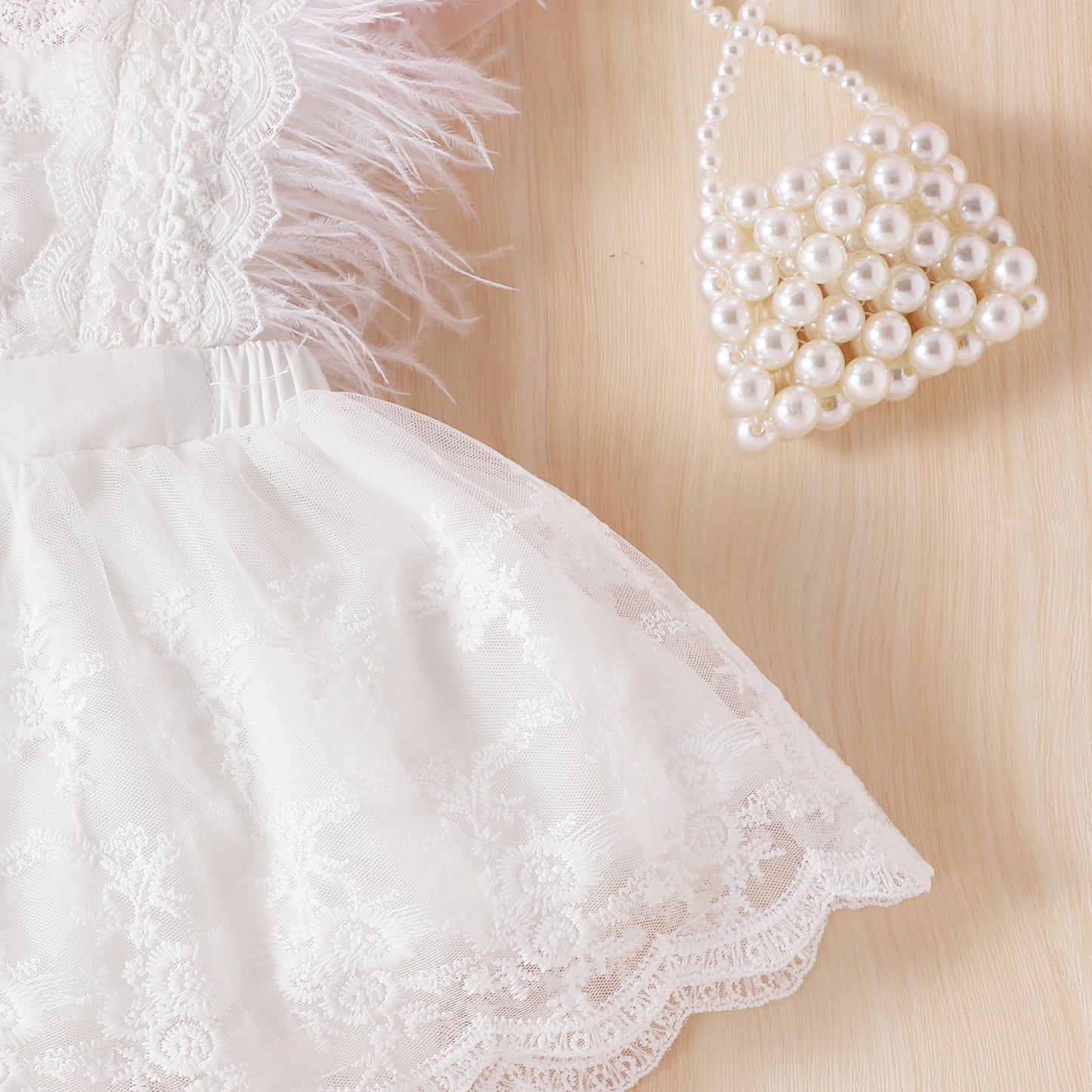 Lace Feather Princess Dress