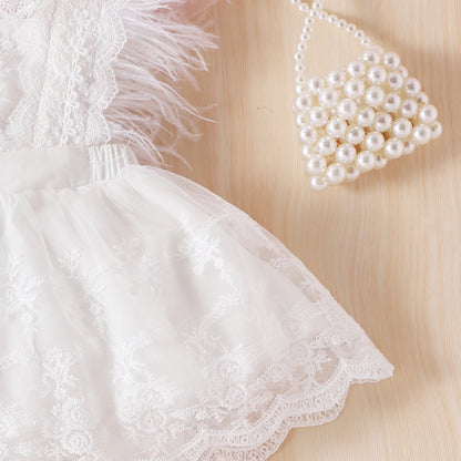 Lace Feather Princess Dress