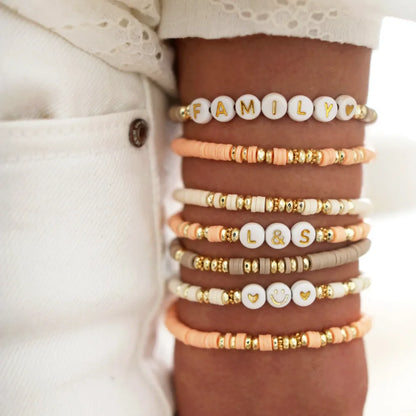 Gold Accent Heishi Bracelets