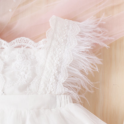 Lace Feather Princess Dress