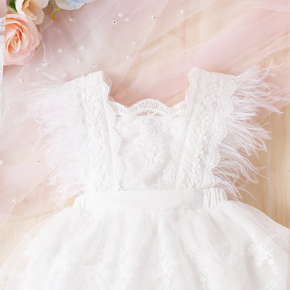 Lace Feather Princess Dress